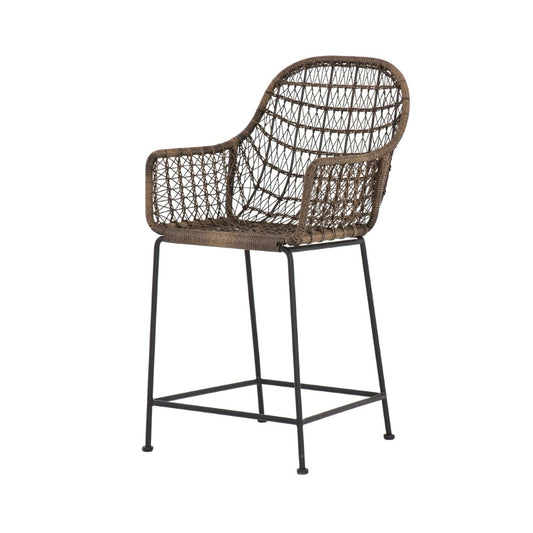 Four Hands - Bandera Outdoor Woven Counter Stool - Grey - JLAN-125A veiw 1