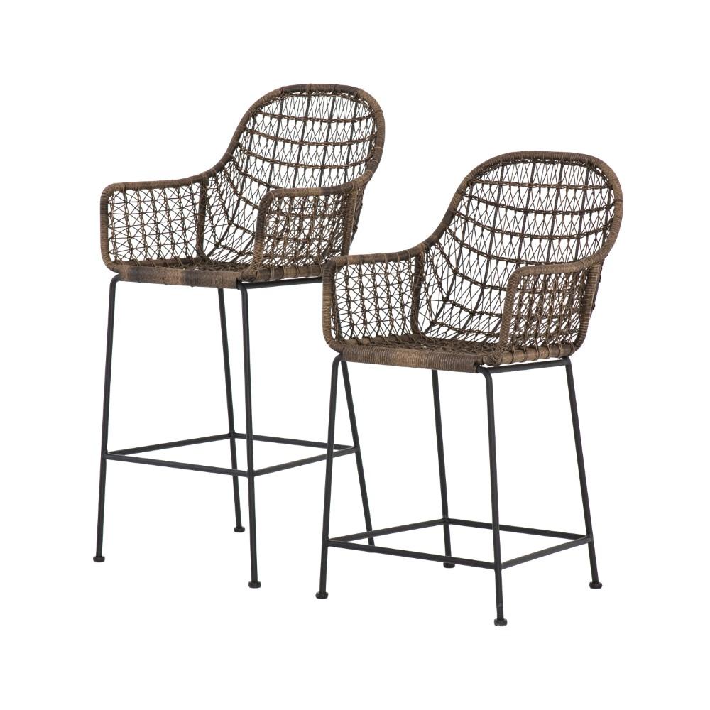 Four Hands - Bandera Outdoor Woven Counter Stool - Grey - JLAN-125A veiw 11
