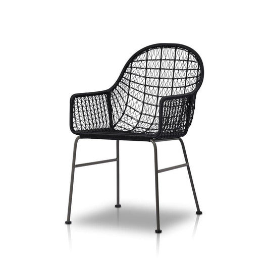 Four Hands - Grass Roots - Bandera Outdoor Woven Dining Chair - Smoke Black - 106894-006 veiw 1