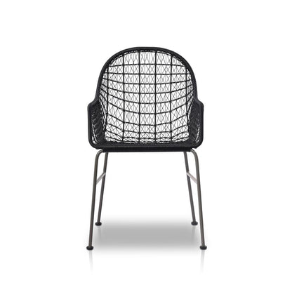 Four Hands - Grass Roots - Bandera Outdoor Woven Dining Chair - Smoke Black - 106894-006 veiw 2