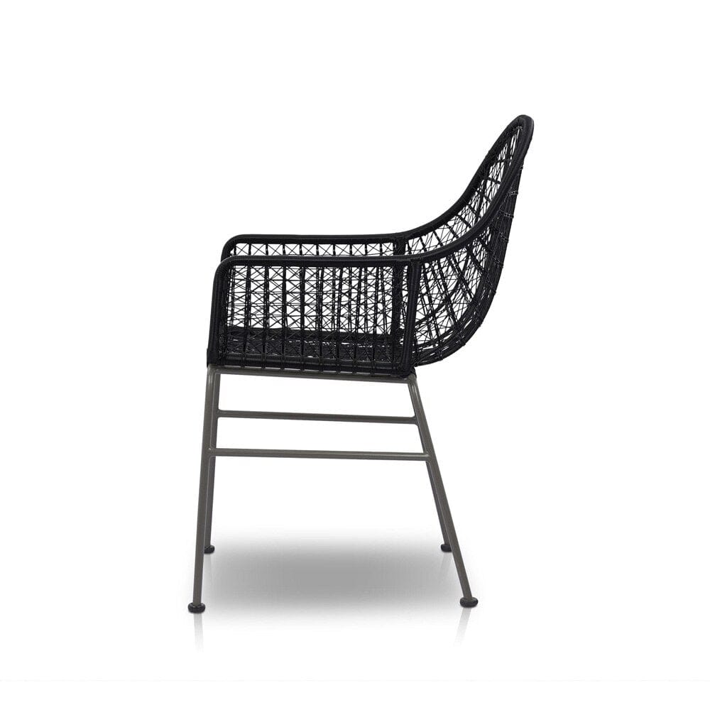 Four Hands - Grass Roots - Bandera Outdoor Woven Dining Chair - Smoke Black - 106894-006 veiw 3