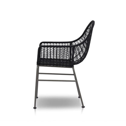 Four Hands - Grass Roots - Bandera Outdoor Woven Dining Chair - Smoke Black - 106894-006 veiw 3