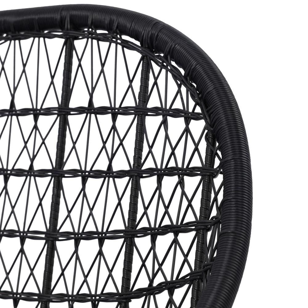 Four Hands - Grass Roots - Bandera Outdoor Woven Dining Chair - Smoke Black - 106894-006 veiw 4