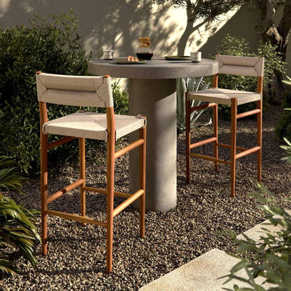 Four Hands - Grass Roots - Lomas Outdoor Stool-Natural Teak-Bar - 237996-001 veiw 6