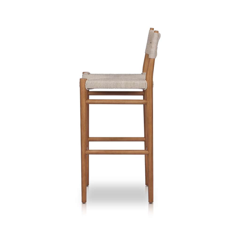 Four Hands - Grass Roots - Lomas Outdoor Stool-Natural Teak-Bar - 237996-001 veiw 8
