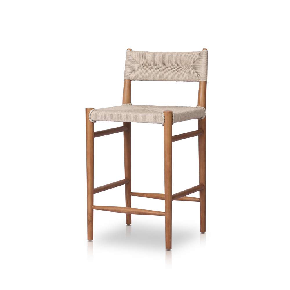 Four Hands - Grass Roots - Lomas Outdoor Stool-Natural Teak-Counter - 237996-002 veiw 1