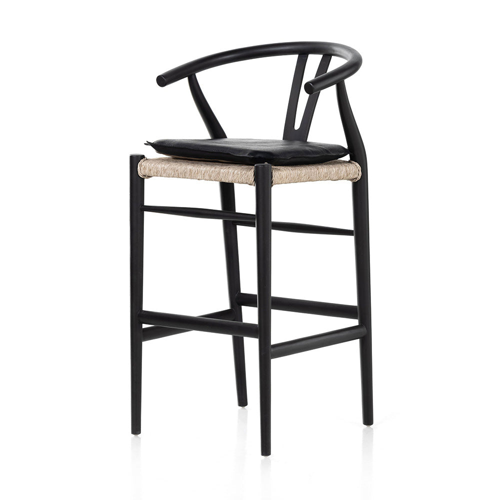 Four Hands - Grass Roots - Muestra Bar + Counter Stool - Pebble Black - 228279-006_CLOSEOUT view 1