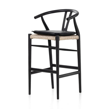 Four Hands - Grass Roots - Muestra Bar + Counter Stool - Pebble Black - 228279-006_CLOSEOUT view 1