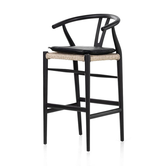 Four Hands - Grass Roots - Muestra Bar + Counter Stool - Pebble Black - 228279-006_CLOSEOUT view 1