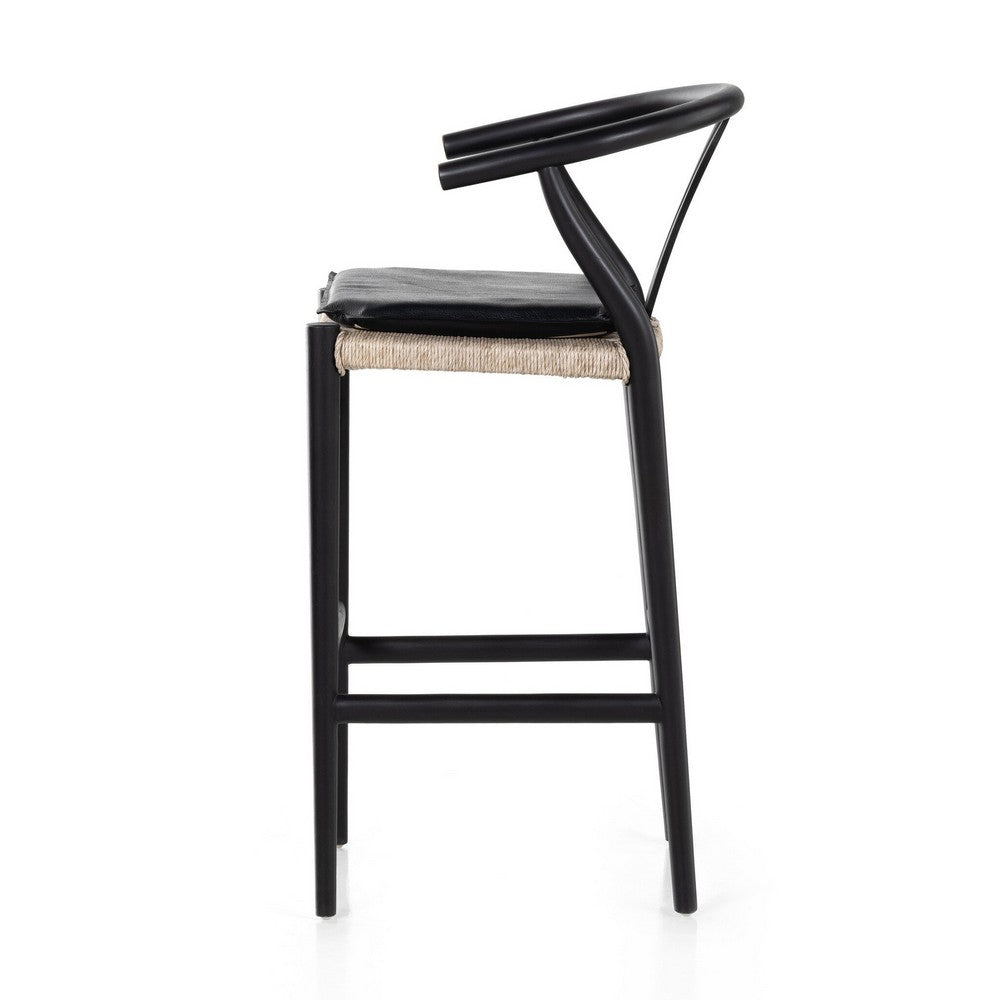 Four Hands - Grass Roots - Muestra Bar + Counter Stool - Pebble Black - 228279-006_CLOSEOUT view 3