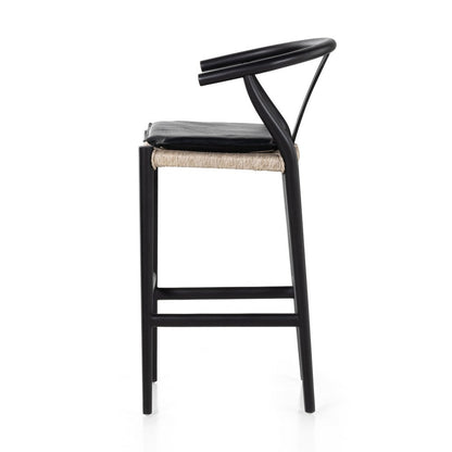 Four Hands - Grass Roots - Muestra Bar + Counter Stool - Pebble Black - 228279-006_CLOSEOUT view 3