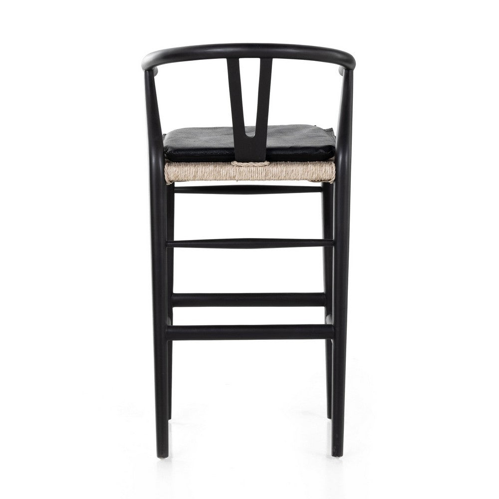 Four Hands - Grass Roots - Muestra Bar + Counter Stool - Pebble Black - 228279-006_CLOSEOUT view 4