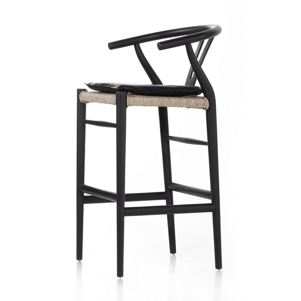 Four Hands - Grass Roots - Muestra Bar + Counter Stool - Pebble Black - 228279-006_CLOSEOUT view 5