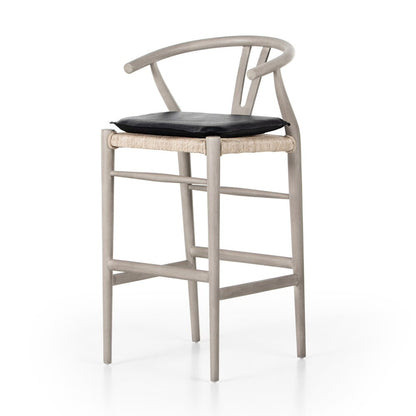 Four Hands - Grass Roots - Muestra Bar Stool - Pebble Black - 228279-012 veiw 1