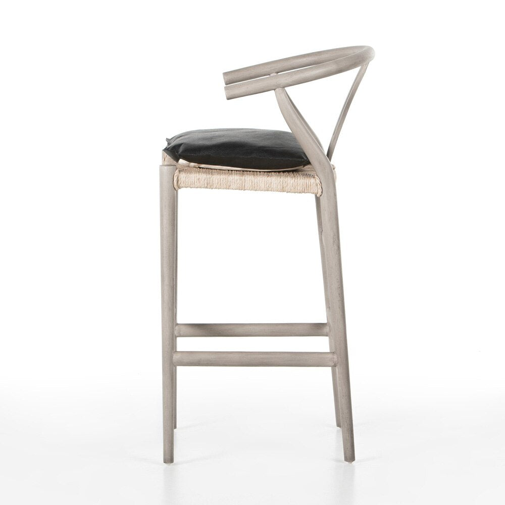 Four Hands - Grass Roots - Muestra Bar Stool - Pebble Black - 228279-012 veiw 3