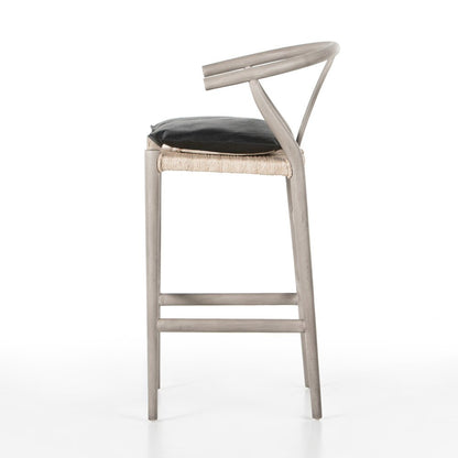 Four Hands - Grass Roots - Muestra Bar Stool - Pebble Black - 228279-012 veiw 3