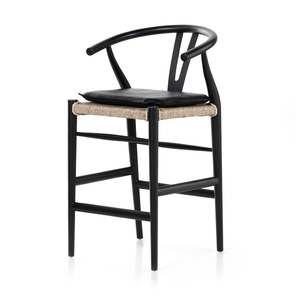 Four Hands - Grass Roots - Muestra Counter Stool - Pebble Black - 228279-003 veiw 1