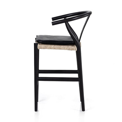 Four Hands - Grass Roots - Muestra Counter Stool - Pebble Black - 228279-003 veiw 3