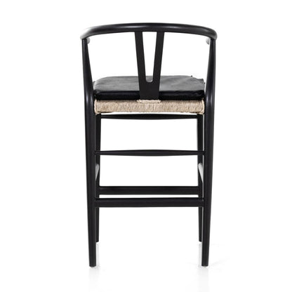 Four Hands - Grass Roots - Muestra Counter Stool - Pebble Black - 228279-003 veiw 4
