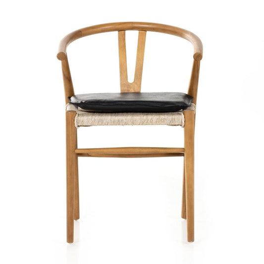 Four Hands - Grass Roots - Muestra Dining Chair W/ Cushion - Pebble Black - 228276-006 veiw 2