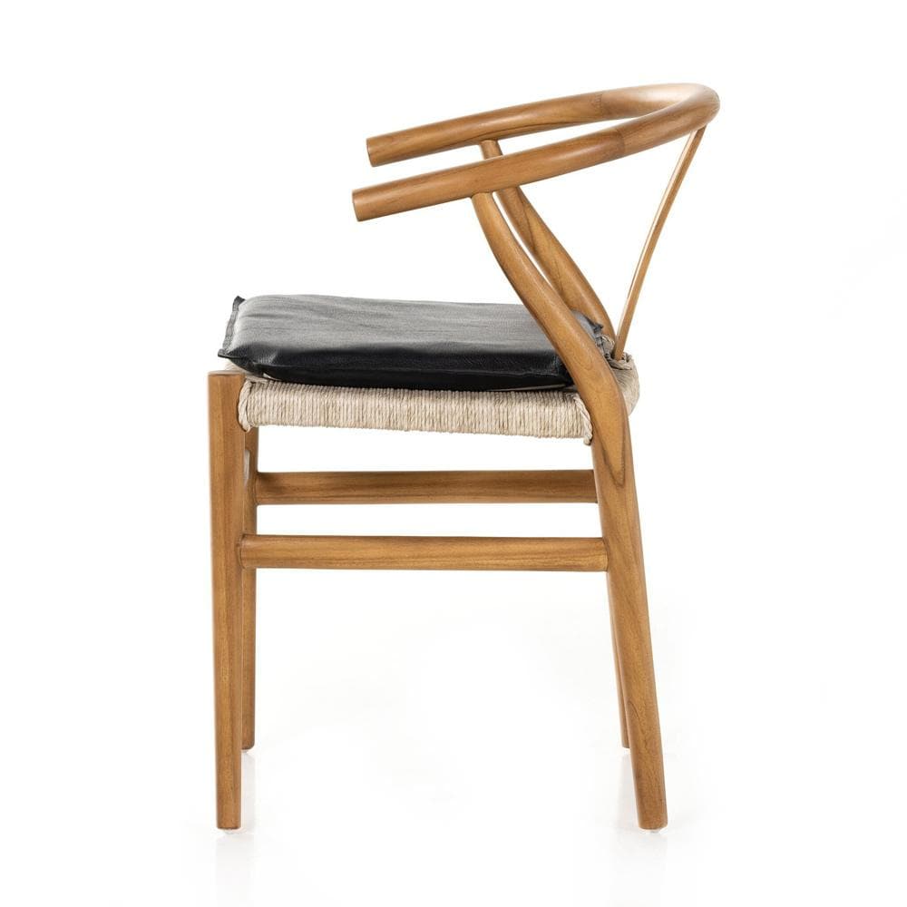 Four Hands - Grass Roots - Muestra Dining Chair W/ Cushion - Pebble Black - 228276-006 veiw 3