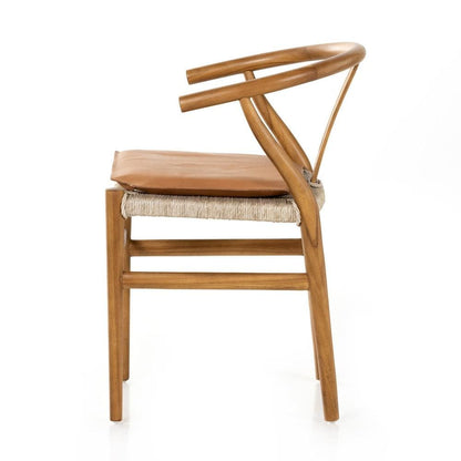 Four Hands - Grass Roots - Muestra Dining Chair W/ Cushion - Whiskey Saddle - 228276-005 veiw 3