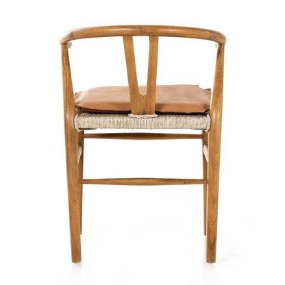 Four Hands - Grass Roots - Muestra Dining Chair W/ Cushion - Whiskey Saddle - 228276-005 veiw 4