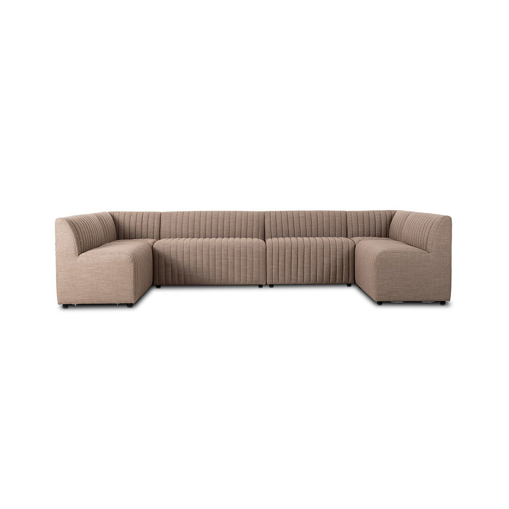 Four Hands - Grayson - Augustine Dining Banquette, U Shape - Crypton Nomad Taupe - 231707-004_CLOSEOUT view 2