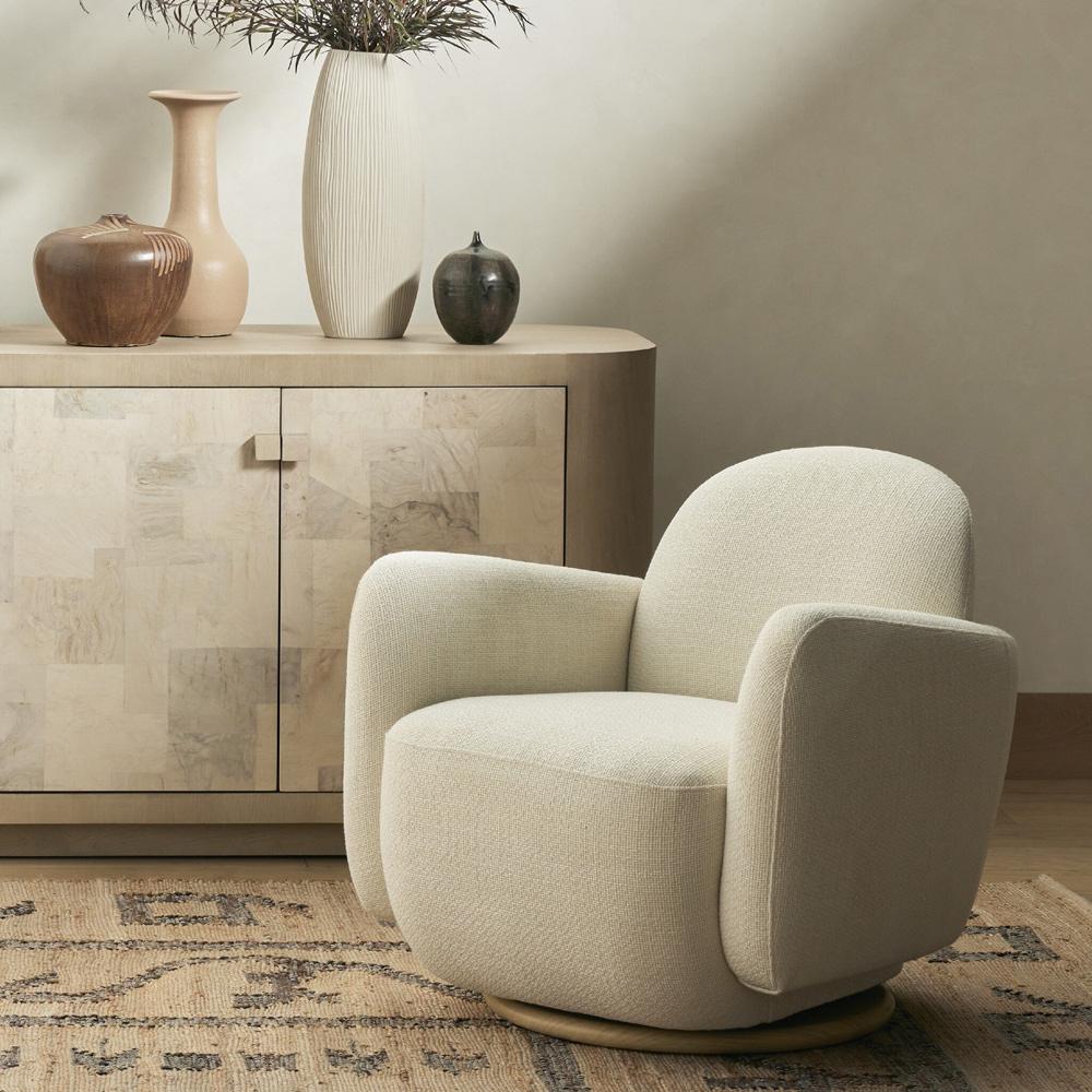 Four Hands - Grayson - Enya Swivel Chair - Gibson White - 227371-001 veiw 4
