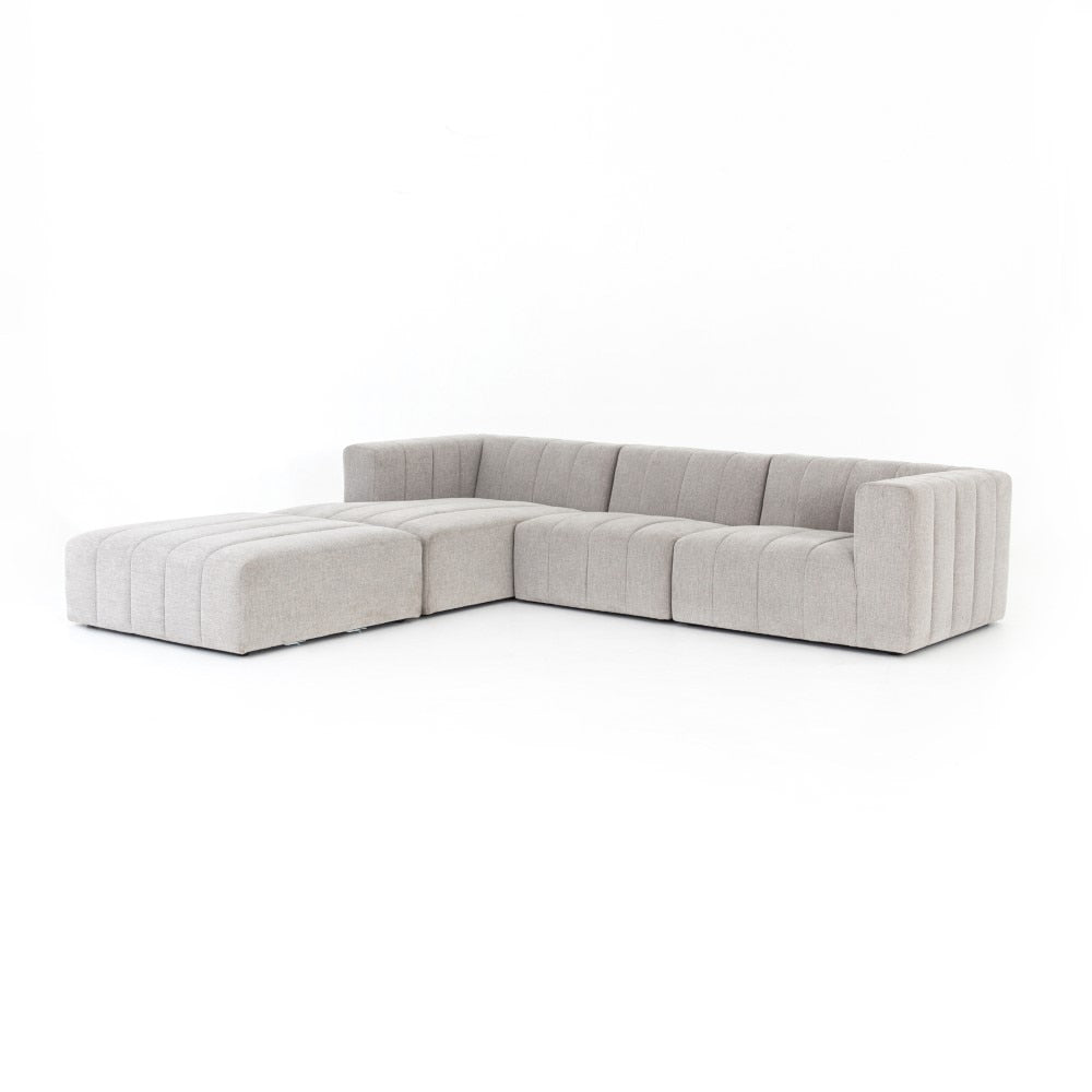 Four Hands - Langham Channelled 3 Piece Laf Sect with Ottoman - CGRY-001-320-S1 veiw 1
