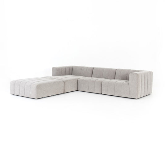 Four Hands - Langham Channelled 3 Piece Laf Sect with Ottoman - CGRY-001-320-S1 veiw 1