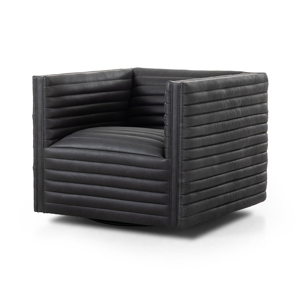 Four Hands - Grayson - Padma Swivel Chair - Eucapel Black - 237461-001_CLOSEOUT view 1