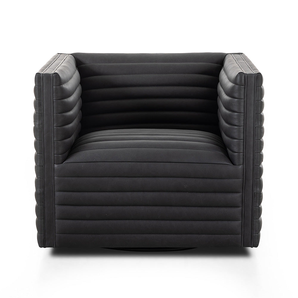 Four Hands - Grayson - Padma Swivel Chair - Eucapel Black - 237461-001_CLOSEOUT view 2