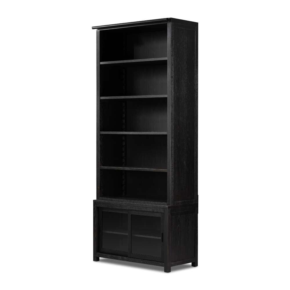 Four Hands - Haiden - Admont Bookcase-Worn Black Veneer - 241206-001 veiw 1
