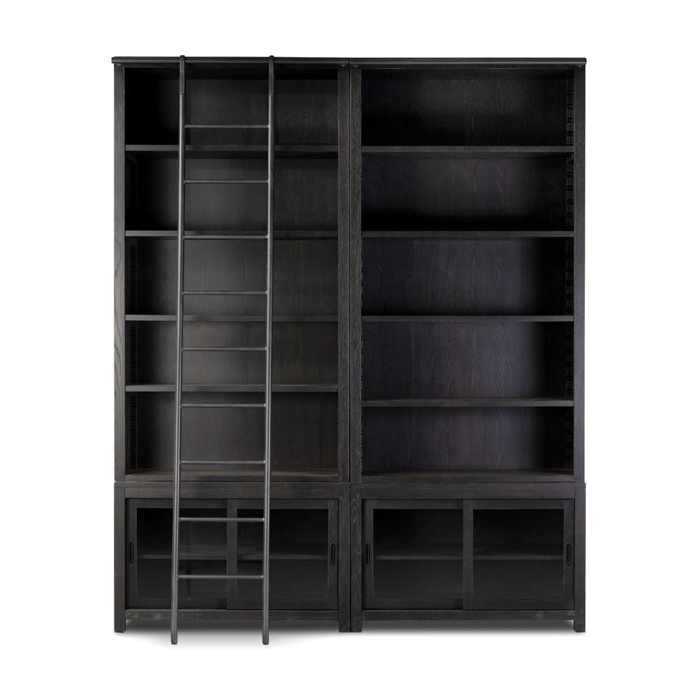 Four Hands - Haiden - Admont Double Bookcase W Ladder-Worn Blk - 240932-001 veiw 6
