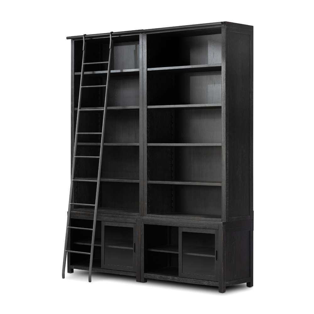 Four Hands - Haiden - Admont Double Bookcase W Ladder-Worn Blk - 240932-001 veiw 7