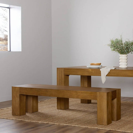Four Hands - Haiden - Emeli Dining Bench - Tawny Rubberwood Veneer - 247858-001_CLOSEOUT view 2