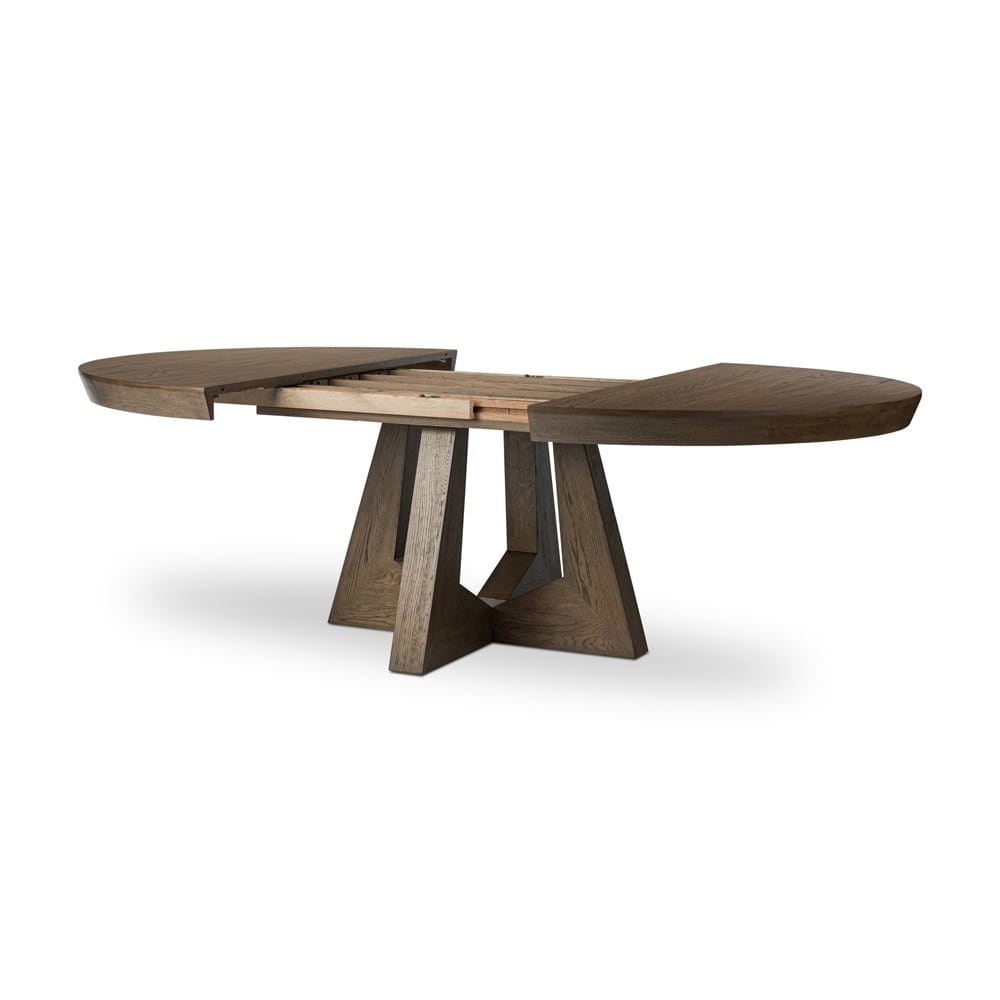 Four Hands - Haiden - Zelda Round Extension Dining Table - Fawn Oak Veneer - 240839-001 veiw 5