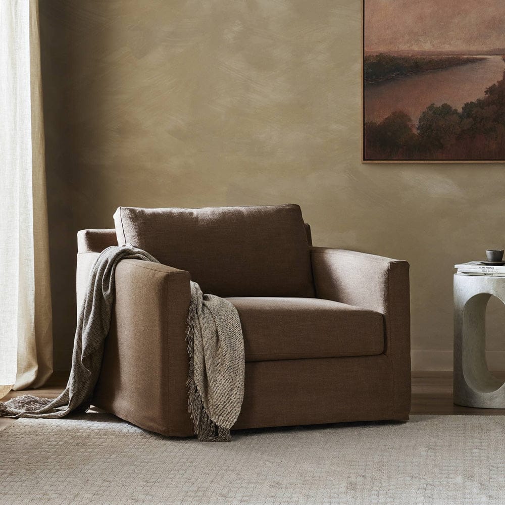 Four Hands - Hampton Slipcover Swivel Chair - Antwerp Cafe - 237989-003 view 4