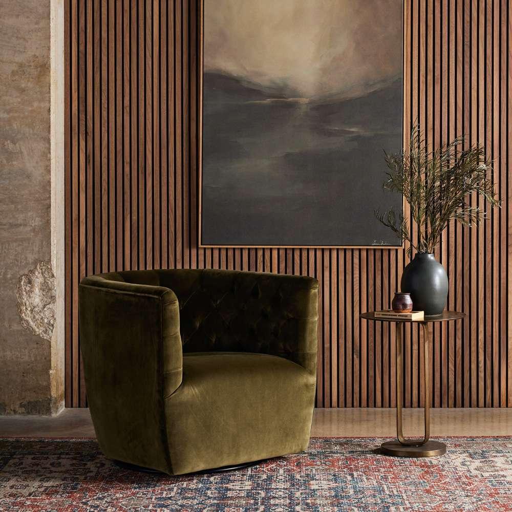 Four Hands - Hanover Swivel Chair - Surrey Olive - 106090-014 veiw 6