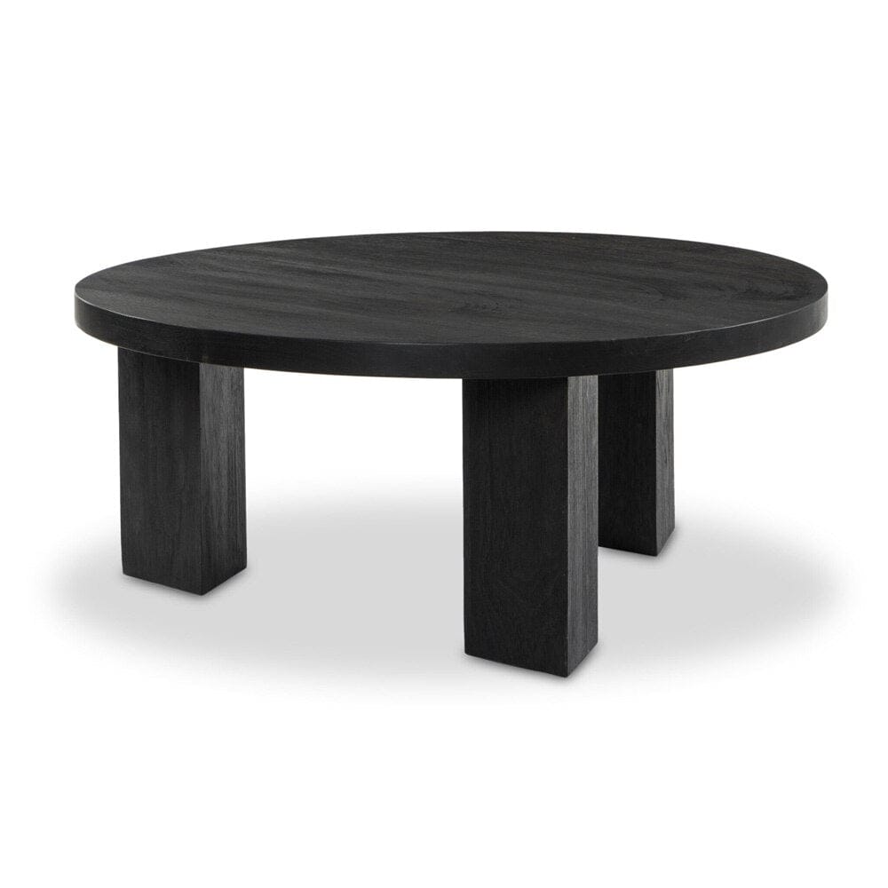 Four Hands - Harmon - Mesa Round Coffee Table - Ebony Parawood - 108601-004 veiw 2