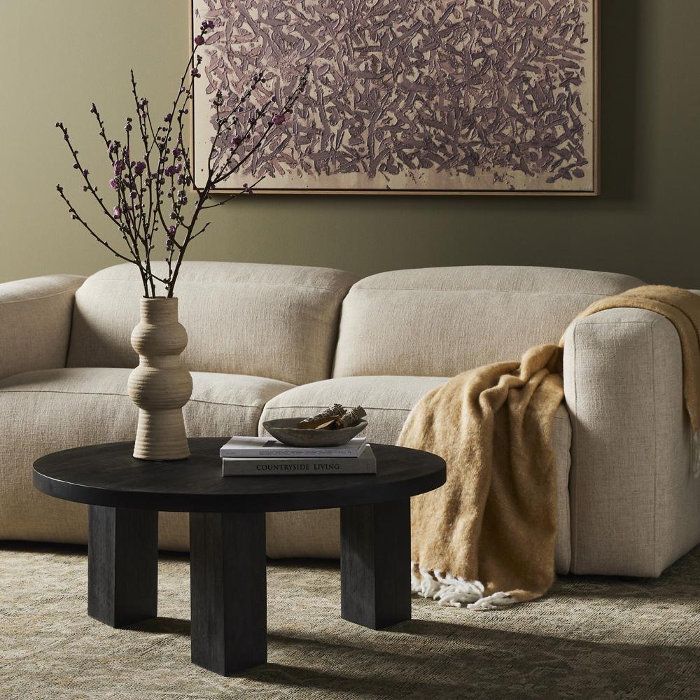 Four Hands - Harmon - Mesa Round Coffee Table - Ebony Parawood - 108601-004 veiw 3