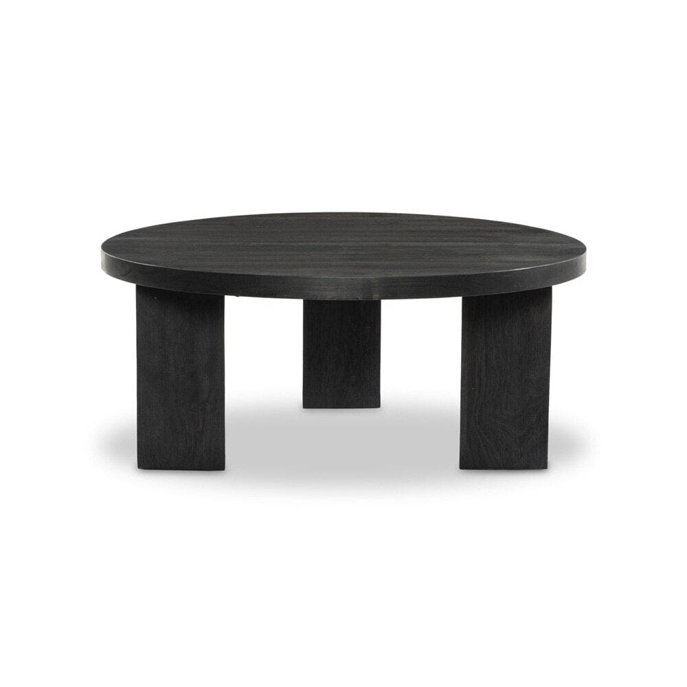 Four Hands - Harmon - Mesa Round Coffee Table - Ebony Parawood - 108601-004 veiw 4