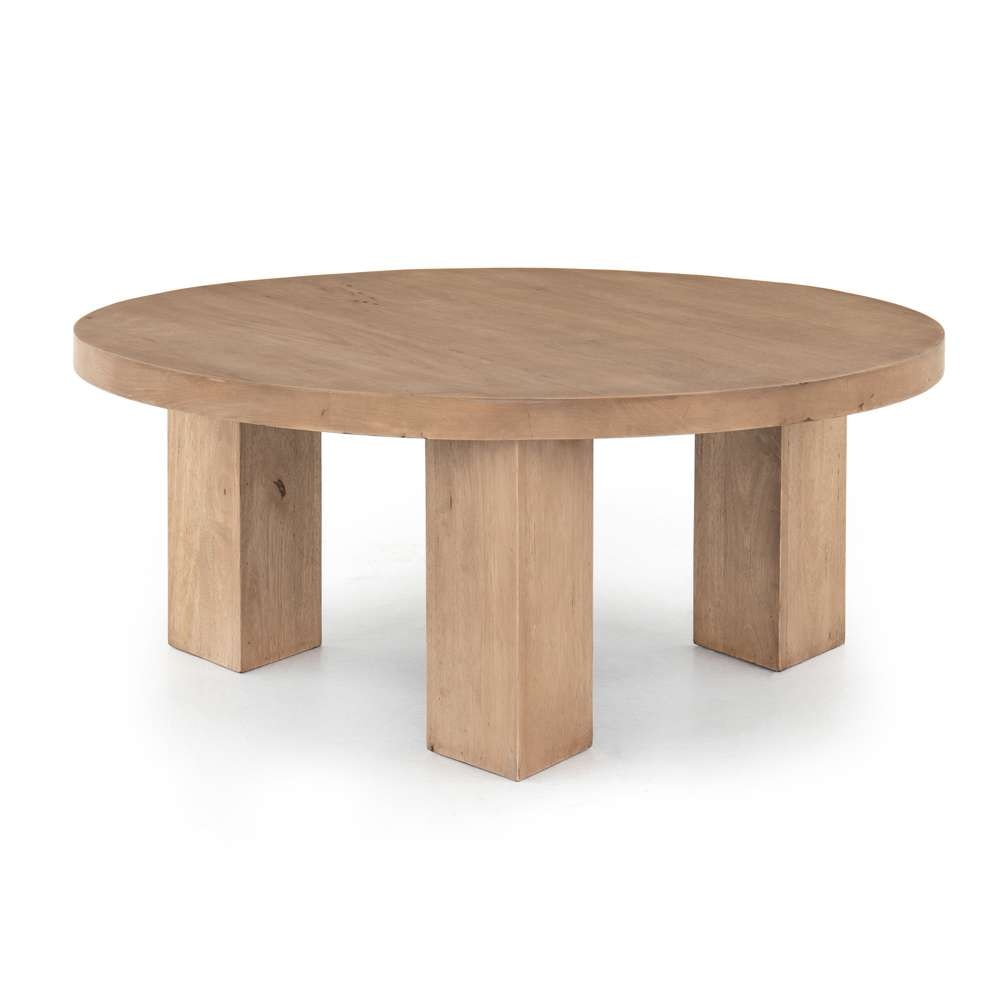 Four Hands - Harmon - Mesa Round Coffee Table-Light Brushed - 108601-001 veiw 1
