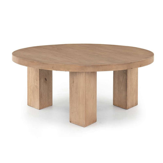 Four Hands - Harmon - Mesa Round Coffee Table-Light Brushed - 108601-001 veiw 1