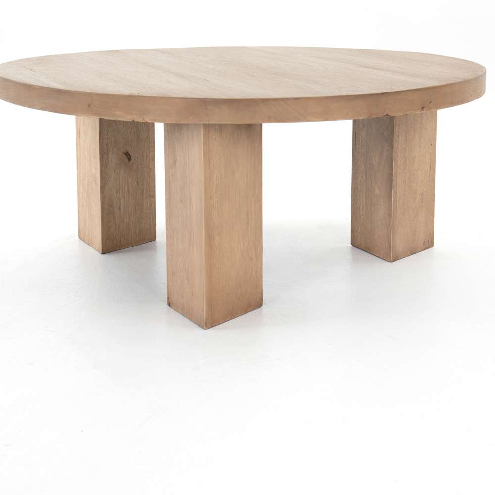 Four Hands - Harmon - Mesa Round Coffee Table-Light Brushed - 108601-001 veiw 2