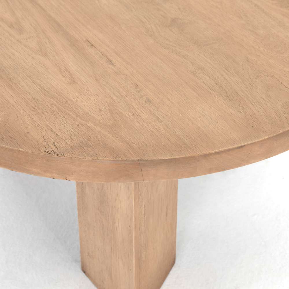 Four Hands - Harmon - Mesa Round Coffee Table-Light Brushed - 108601-001 veiw 4