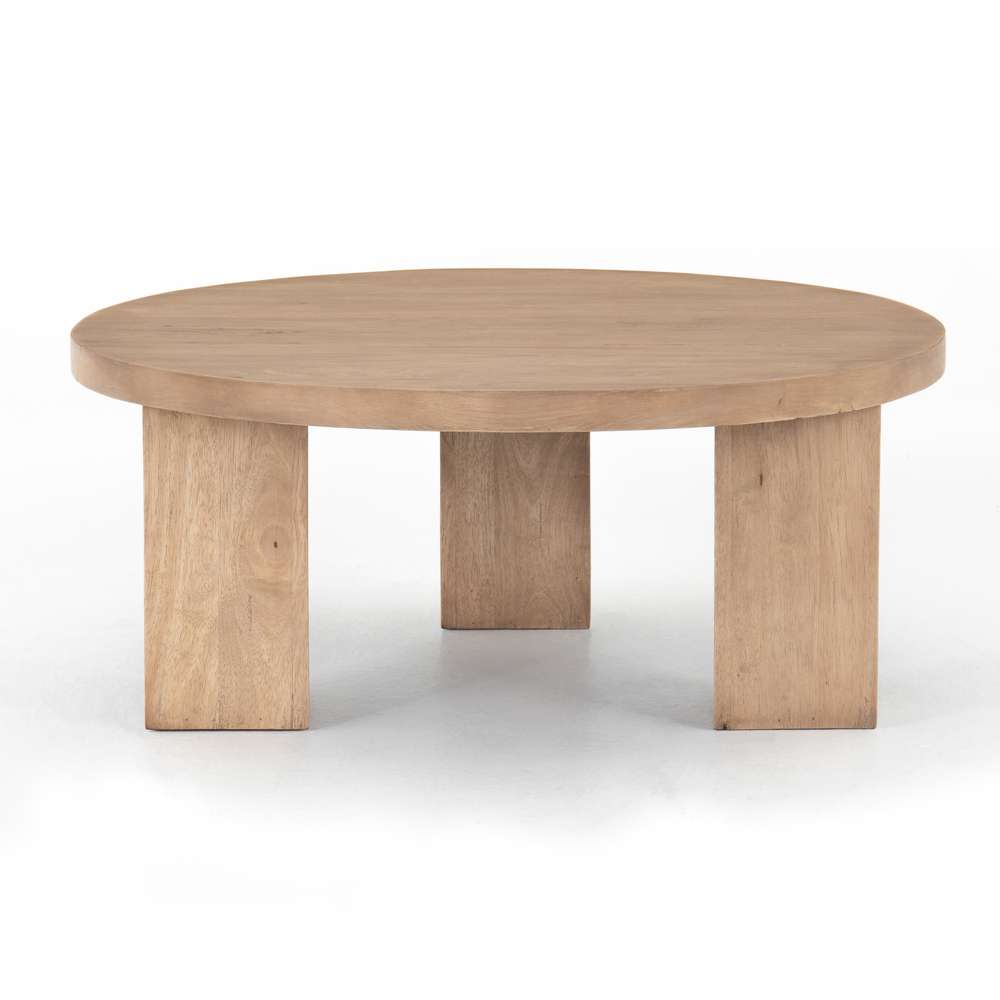 Four Hands - Harmon - Mesa Round Coffee Table-Light Brushed - 108601-001 veiw 6