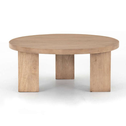 Four Hands - Harmon - Mesa Round Coffee Table-Light Brushed - 108601-001 veiw 6