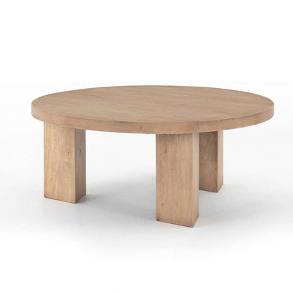 Four Hands - Harmon - Mesa Round Coffee Table-Light Brushed - 108601-001 veiw 7